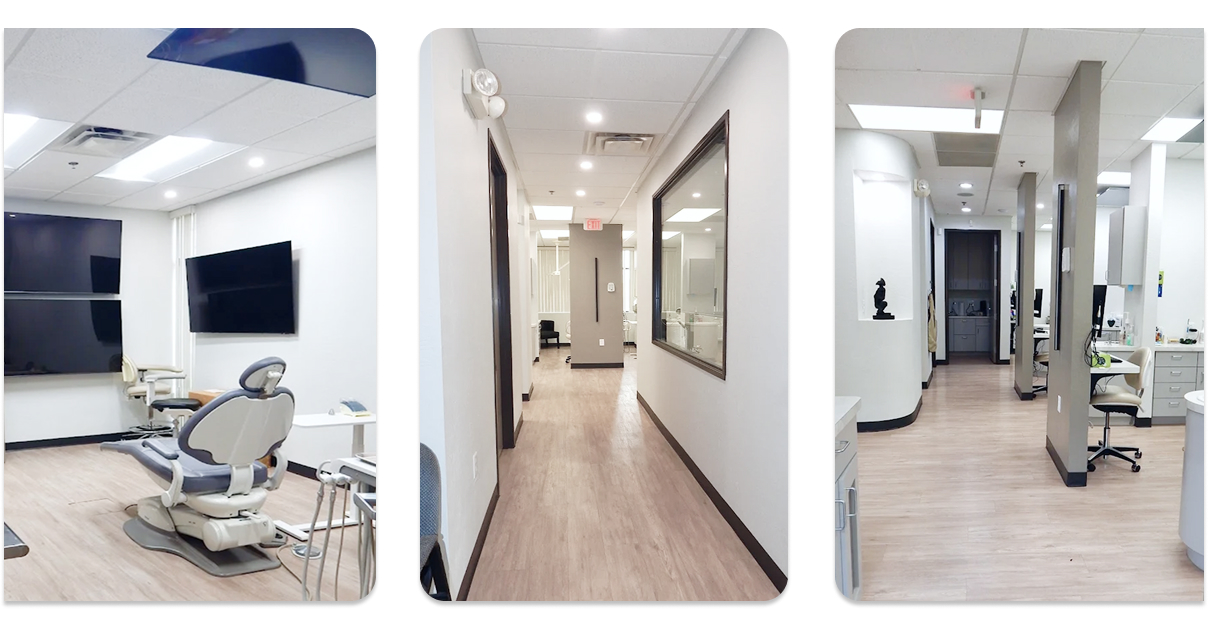 Ultra Smile treatment rooms and office hallway